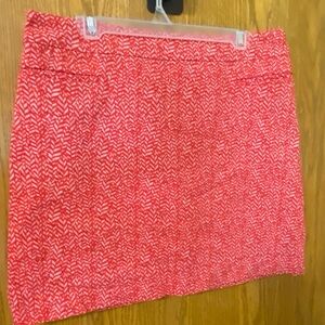 Renuar Red Herringbone Pencil Skirt